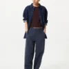 Pantalon fuselé en lin et coton pour femme | Rayé Pantalon fuselé en lin et coton pour femme | Rayé