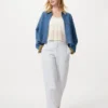 Pantalon fuselé en lin et coton pour femme | Rayé Pantalon fuselé en lin et coton pour femme | Rayé