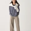Pantalon large en jersey brossé pour femme