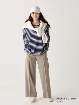 Pantalon large en jersey brossé pour femme