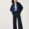 Pantalon large en jersey brossé pour femme