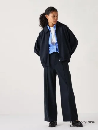 Pantalon large en jersey brossé pour femme