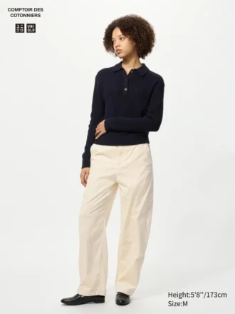 Pantalon large en velours côtelé pour femme