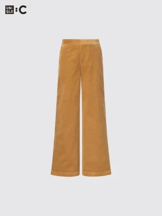 Pantalon large en velours côtelé pour femme