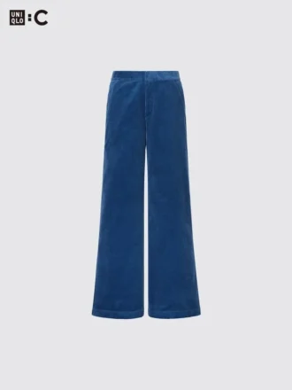 Pantalon large en velours côtelé pour femme