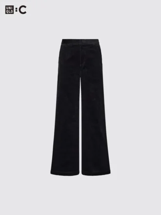 Pantalon large en velours côtelé pour femme