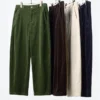Pantalon large en velours côtelé pour femme