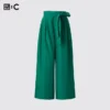 Pantalon large à la cheville avec ceinture pour femme Pantalon large à la cheville avec ceinture pour femme