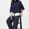 Pantalon large élégant pour femme | Rayé Pantalon large élégant pour femme | Rayé