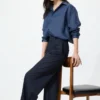 Pantalon large élégant pour femme | Rayé | Grande taille