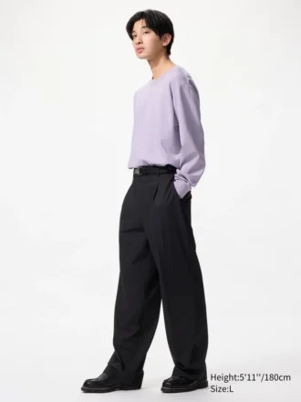 Pantalon large plissé pour femme | Grande taille