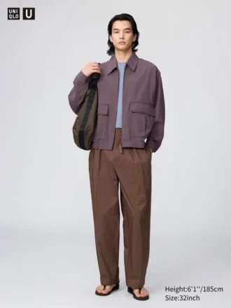 Pantalon large à plis pour homme