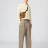 Pantalon large à plis pour homme