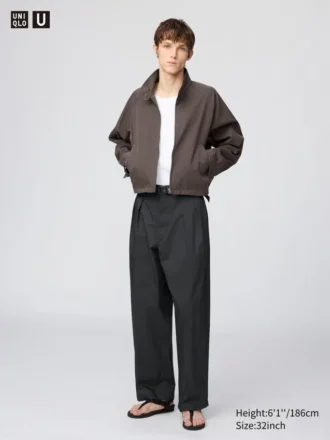 Pantalon large à plis pour homme