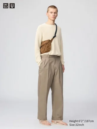 Pantalon large à plis pour homme