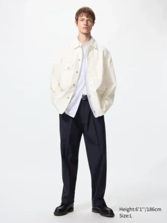 Pantalon large à plis pour homme