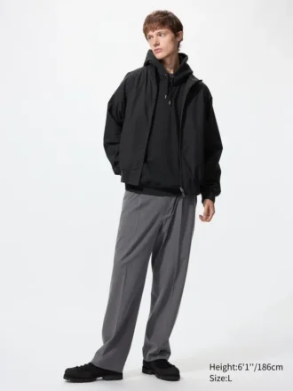 Pantalon large à plis pour homme