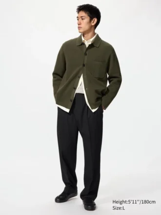Pantalon large à plis pour homme