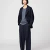 Pantalon large plissé en coton et lyocell pour femme Pantalon large plissé en coton et lyocell pour femme