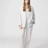 Pantalon large plissé en coton et lyocell pour femme Pantalon large plissé en coton et lyocell pour femme