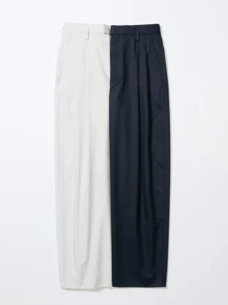 Pantalon large plissé en coton et lyocell pour femme