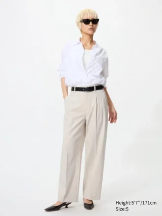 Pantalon large plissé pour femme