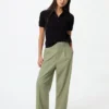 Pantalon large plissé pour femme