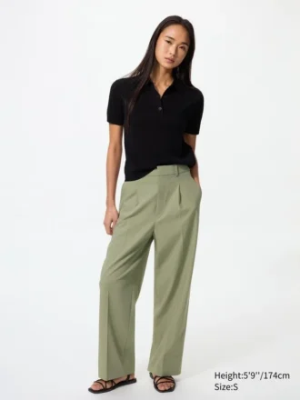 Pantalon large plissé pour femme