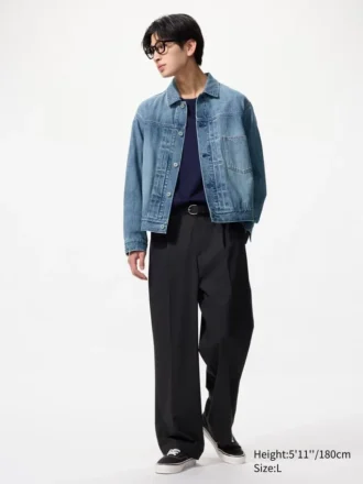 Pantalon large plissé pour femme