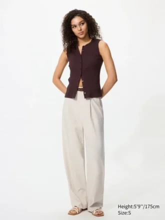Pantalon large plissé pour femme | Grande taille