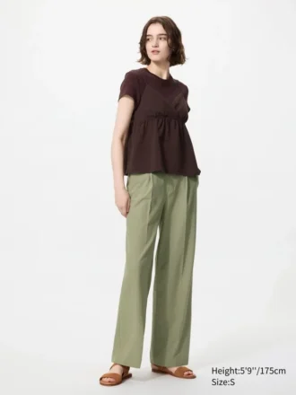 Pantalon large plissé pour femme | Grande taille
