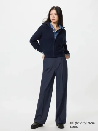 Pantalon large plissé pour femme | Grande taille