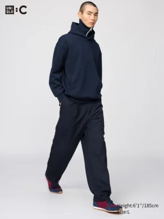 Pantalon large évasé à plis unisexe