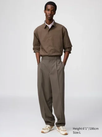 Pantalon large évasé à plis unisexe