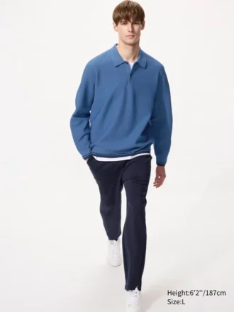 Polos en 3D Knit lavables pour homme | T-shirts manches longues