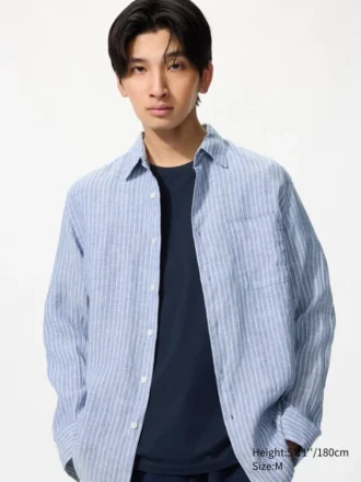 Premium Linen Chemise pour homme | Rayée