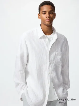 Premium Linen Chemise pour homme | Rayée