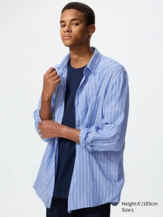 Premium Linen Chemise pour homme | Rayée