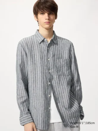 Premium Linen Chemise pour homme | Rayée