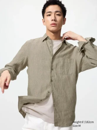 Premium Linen Chemise pour homme | Rayée
