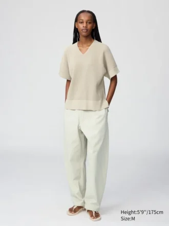 Pull à col en V pour femme | Manches courtes