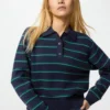 Pull en coton lisse pour femme | Rayé