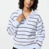 Pull en coton lisse pour femme | Rayé
