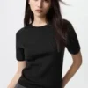 Pull en laine mérinos 3D Knit pour femme | Manches courtes