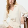 Pull en maille côtelée lavable pour femme
