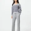 Pull en maille côtelée lavable pour femme | Rayé