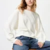 Pull femme à manches volumineuses en coton 3D Knit
