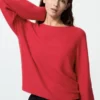 Pull femme à manches volumineuses en coton 3D Knit