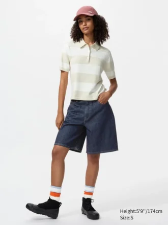 Pull à manches courtes pour femme | Rayé