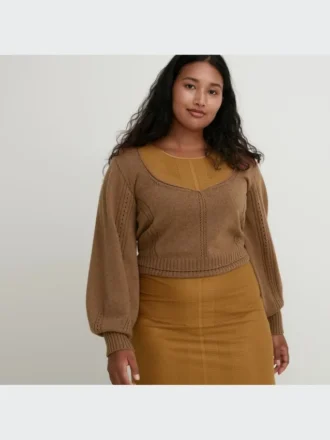 Pull à manches longues volumineux en 3D Knit pour femme